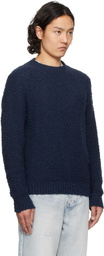 Noah Navy Popcorn Yarn Sweater