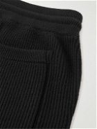Brunello Cucinelli - Tapered Ribbed Cashmere Sweatpants - Black