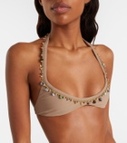 Christopher Esber Beach Quartz Minuscule embellished bikini top