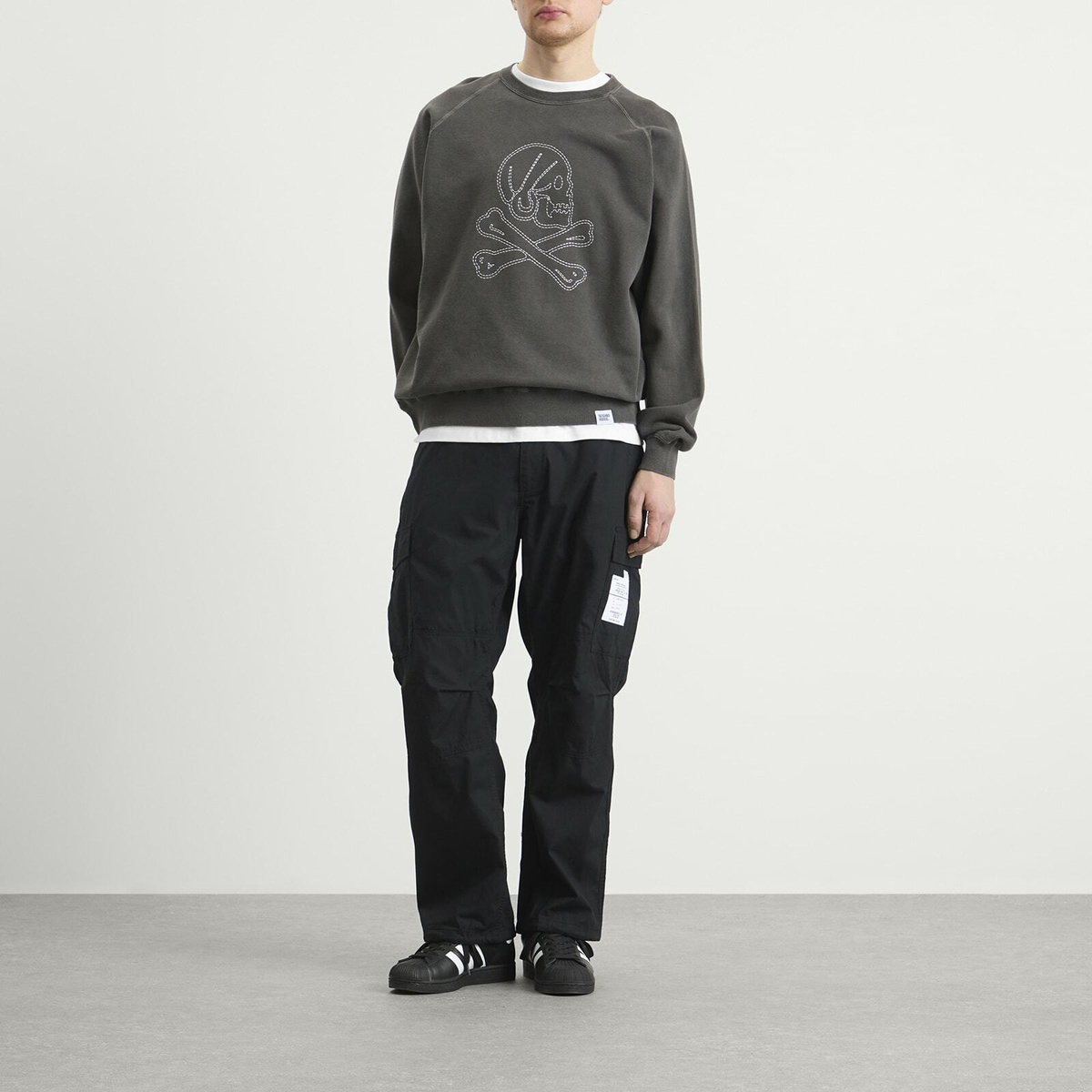 Neighborhood Men's Pigment Dyed Sweat Shirt in Black Neighborhood