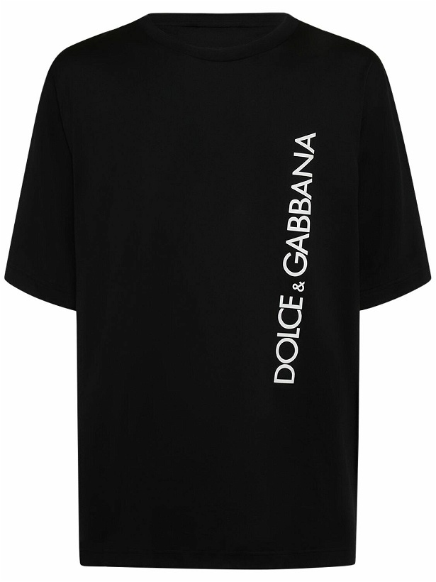 Photo: DOLCE & GABBANA - Logo Cotton Jersey T-shirt