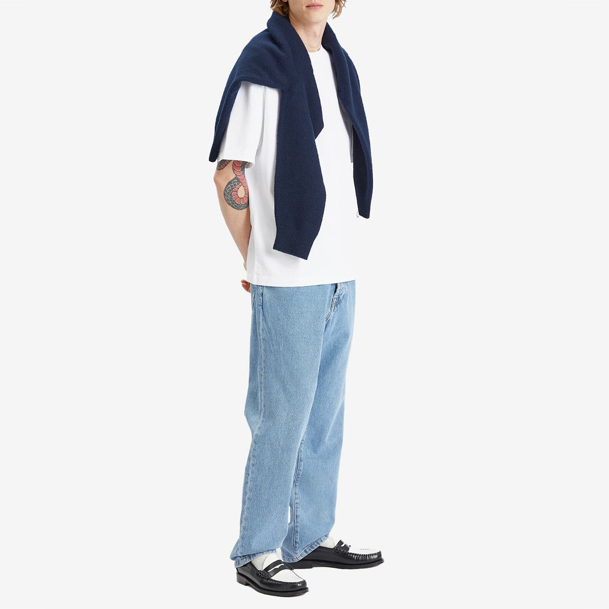 Róhe Men's Straight Leg Jeans in Denim Blue
