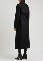 Harris Wharf London Belted Wool Trench Coat Black