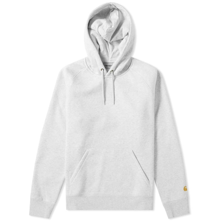Photo: Carhartt Hooded Chase Sweat Ash Heather & Gold