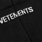 Vetements Men's Logo Sock in Black