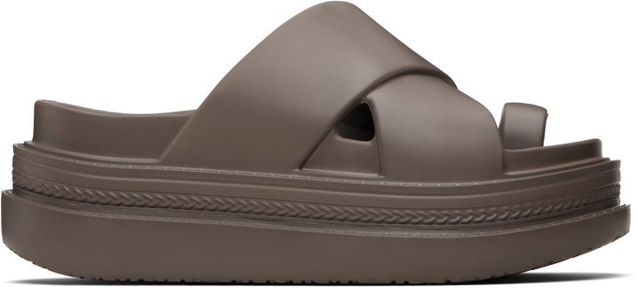 Photo: sacai Brown Foam Multiple Sole Sandals