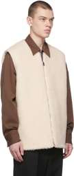 Jil Sander Beige Wool Fleece Vest