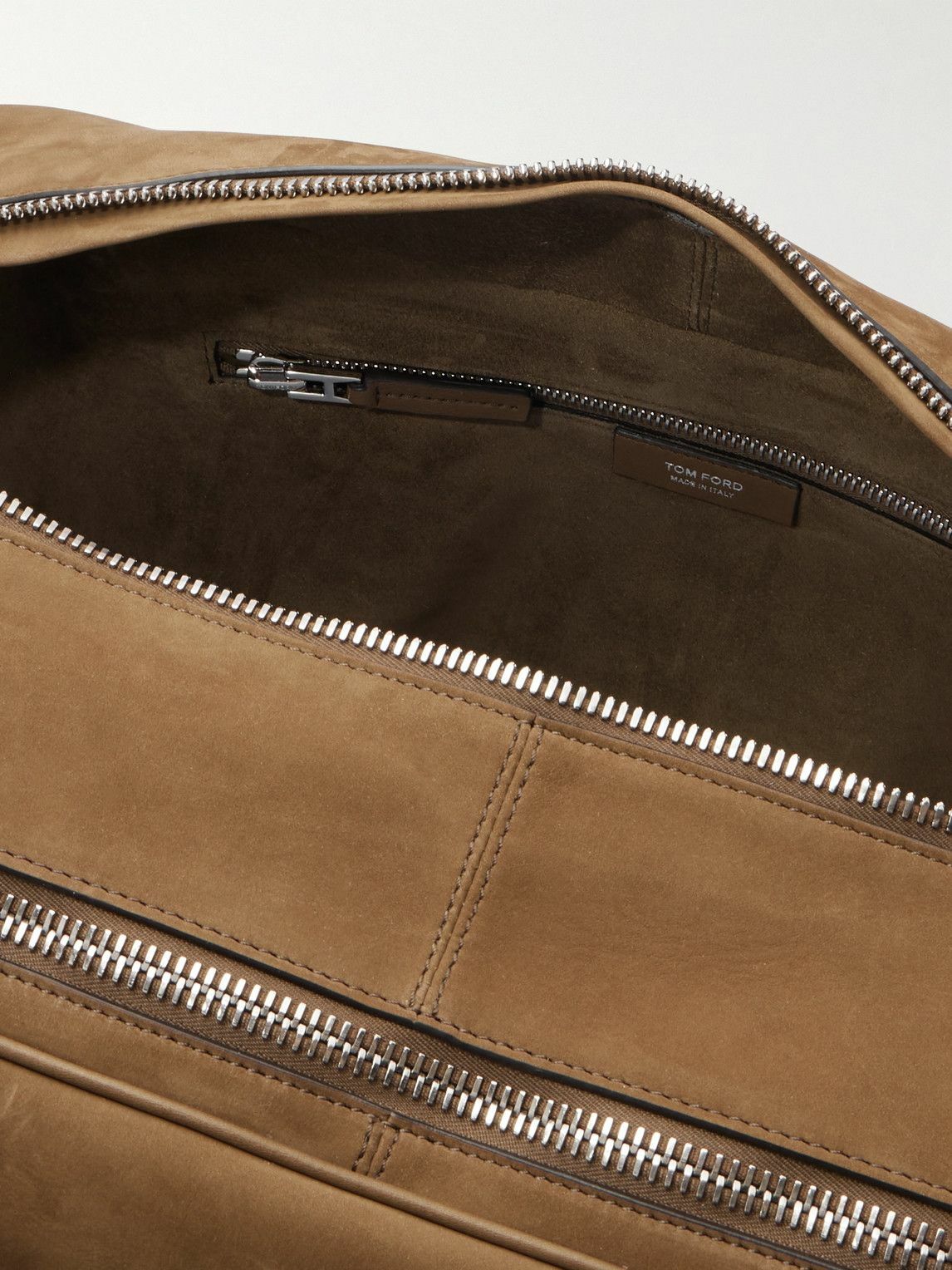 TOM FORD - Leather-Trimmed Nubuck Weekend Bag