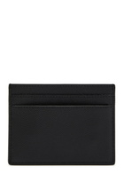 Saint Laurent Logo Pebbled Leather Card Holder - Black - One Size