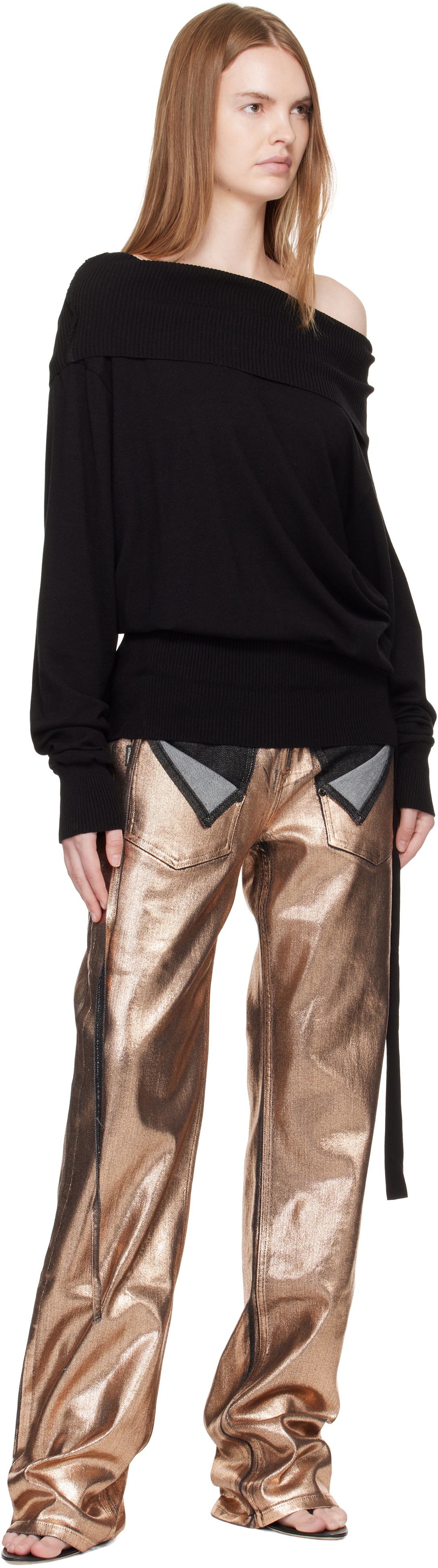 Ottolinger Black Upside Down Knit Sweater