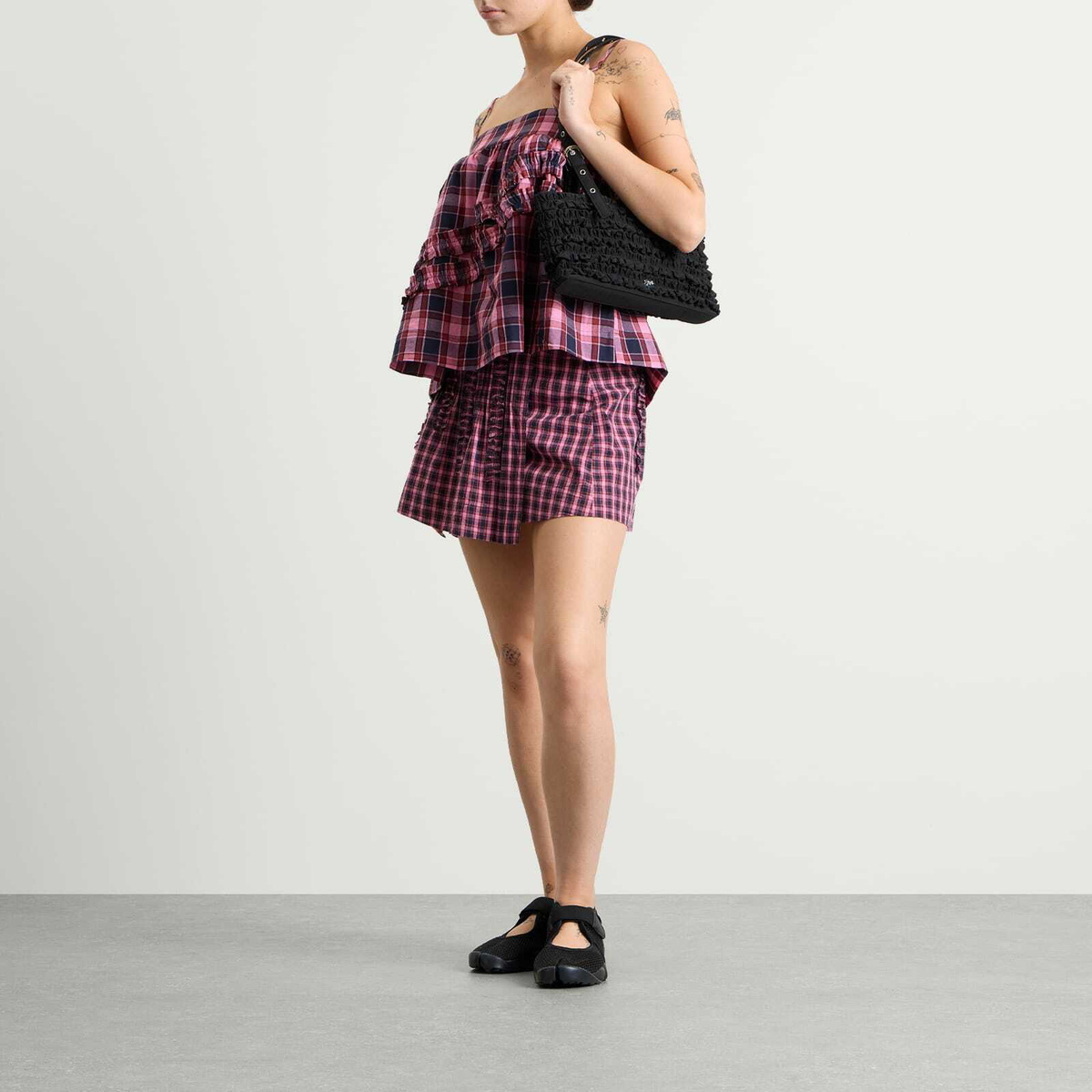 Damson Madder Women's Sophia Ruffle Bag in Black 