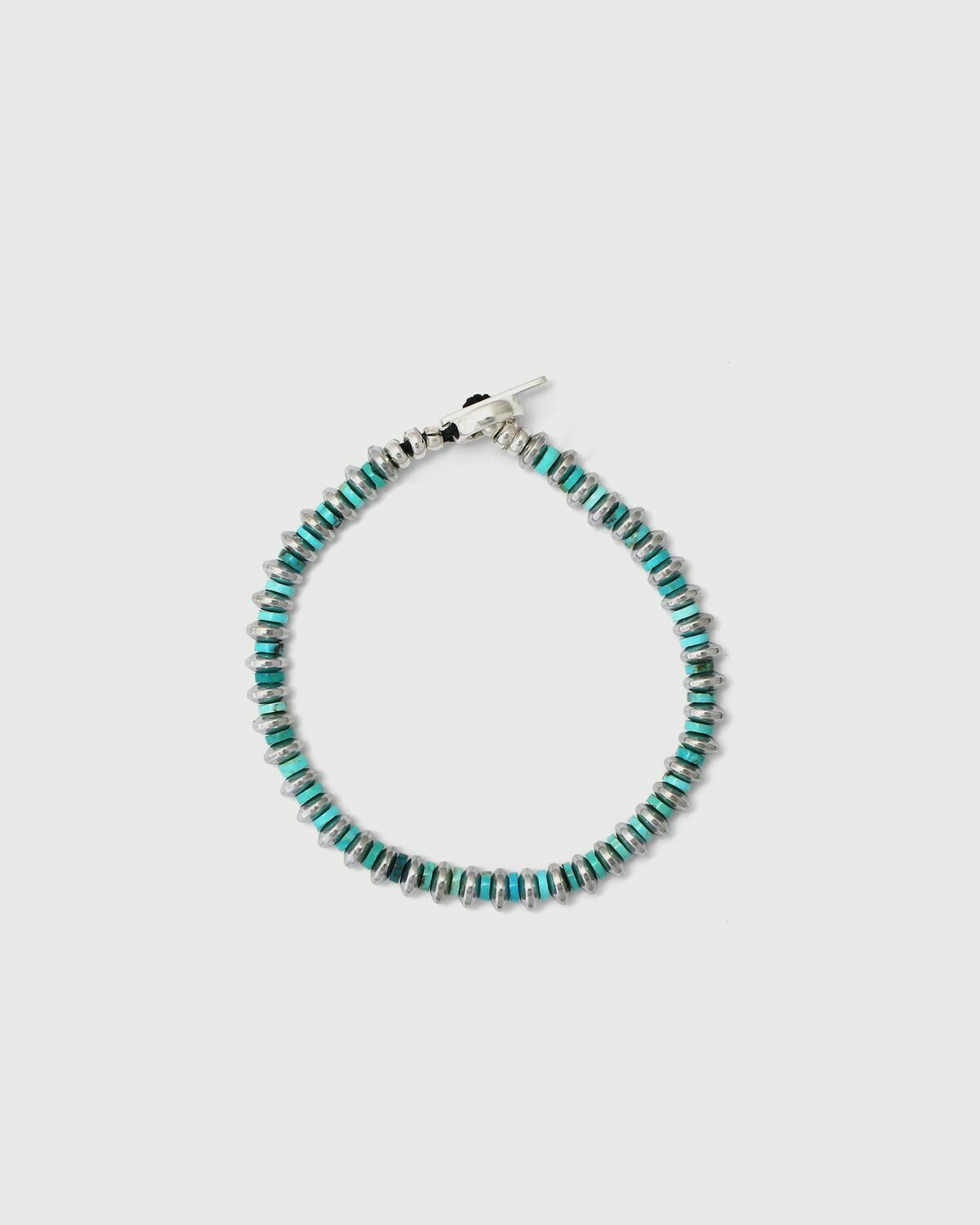 MIKIA Hematite roundel Blue Mens Bracelet