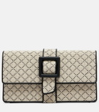 Manolo Blahnik Maycap raffia-effect clutch