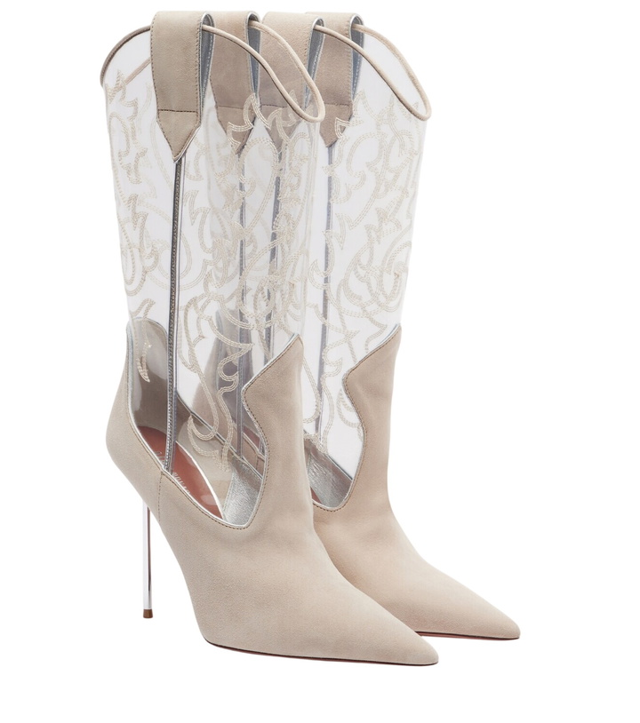 Photo: Paris Texas Lidia 105 suede and PVC cowboy boots