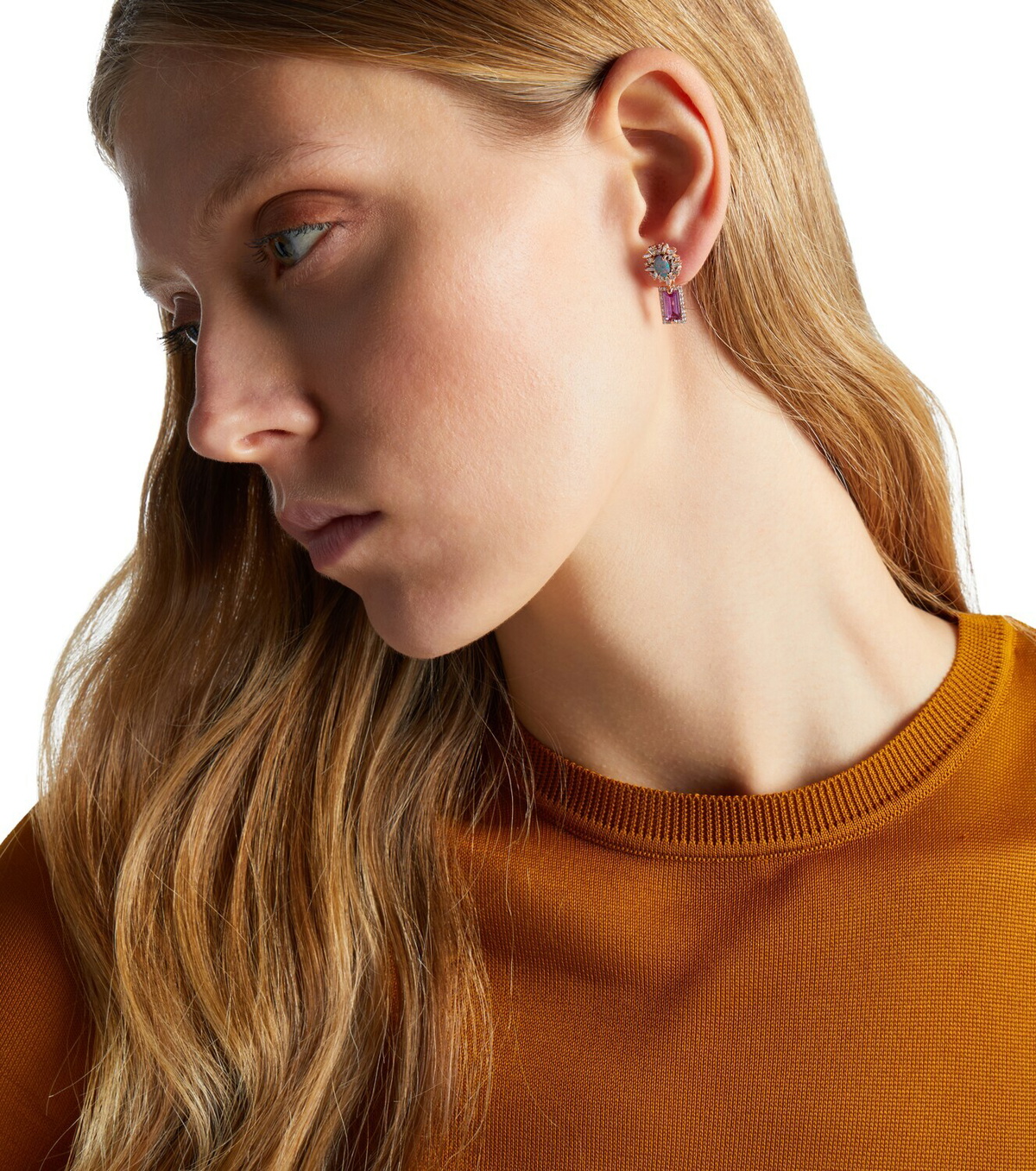 Suzanne Kalan 18kt rose gold drop earrings with gemstones