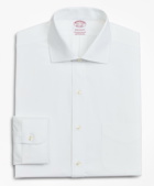 Brooks Brothers Men's Stretch Madison Relaxed-Fit Dress Shirt, Non-Iron Poplin English Collar | White