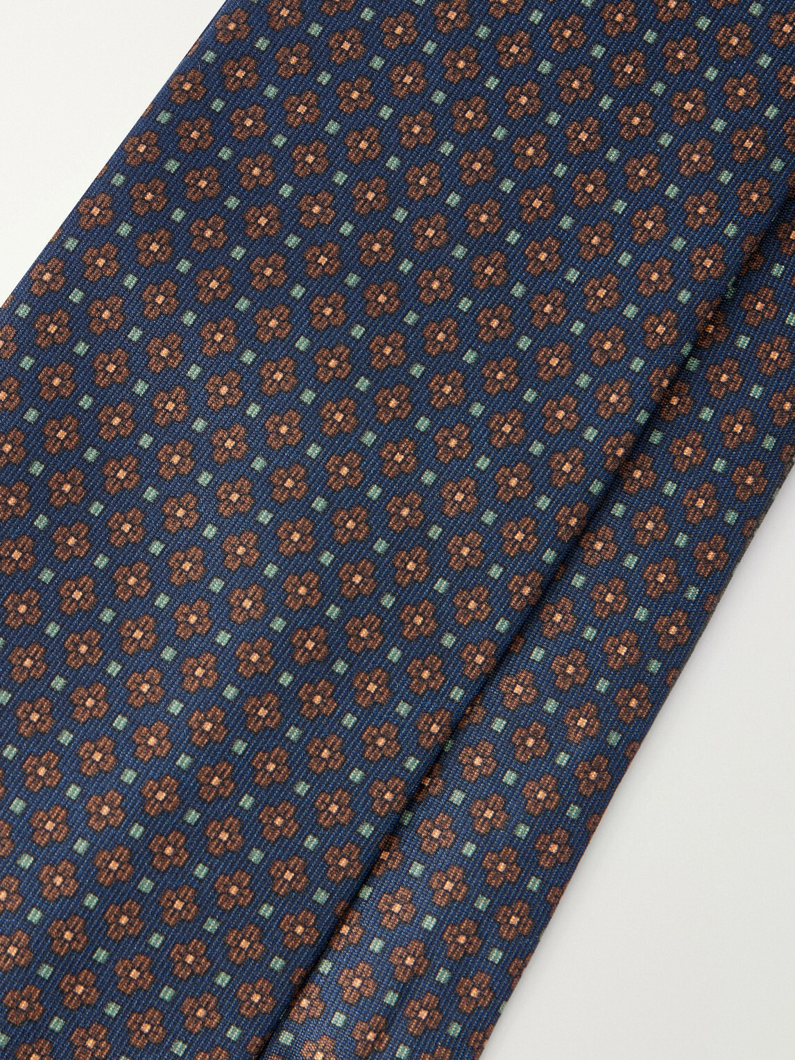 Rubinacci - 8cm Printed Silk-Twill Tie - Blue