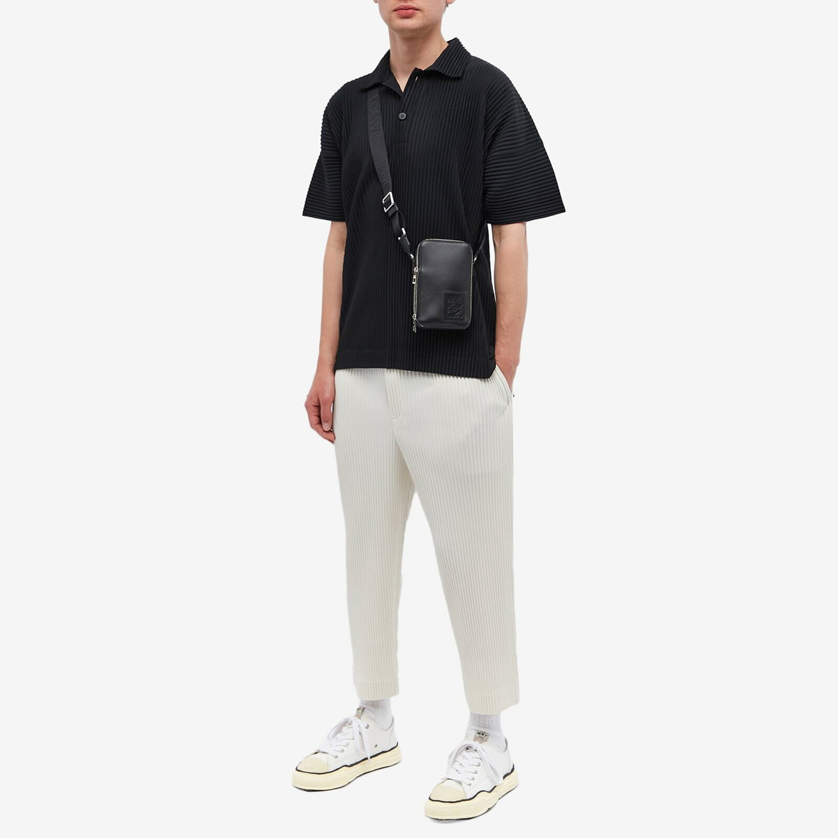 Homme Plissé Issey Miyake Men's Cropped JF124 Pant in Ivory