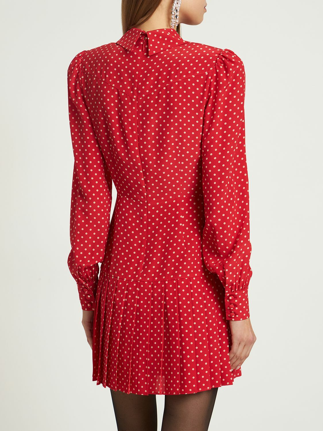 ALESSANDRA RICH - Polka Dot Silk Georgette Mini Dress Alessandra Rich