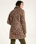 Brooks Brothers Women's Wool Blend Toggle Leopard Coat | Brown