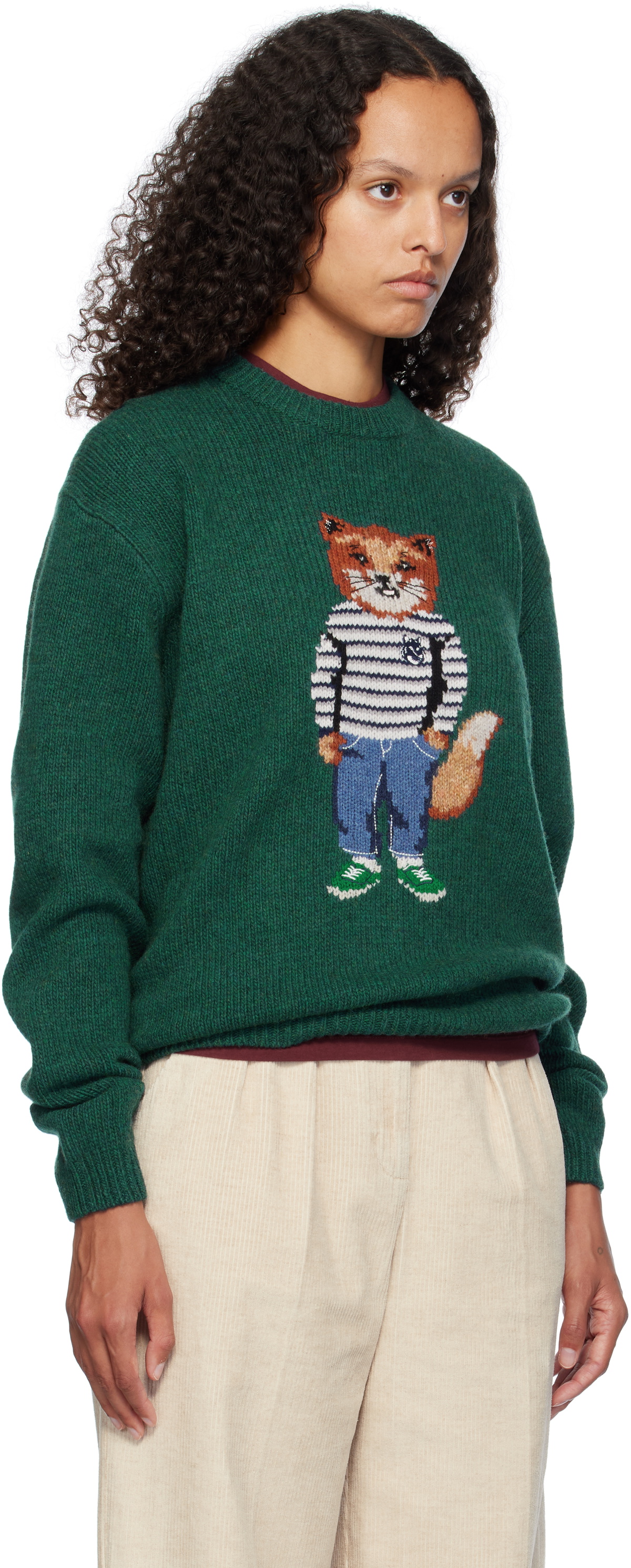 MAISON KITSUNE｜ROUND NECK KNITS (DRESSED FOX INTARSIA J DRESSED FOX INTARSIA JUMPER | Maison Kitsuné