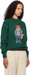 Maison Kitsuné Green Dressed Fox Intarsia Sweater