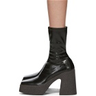 Stella McCartney Black Patent Block Heel Boots
