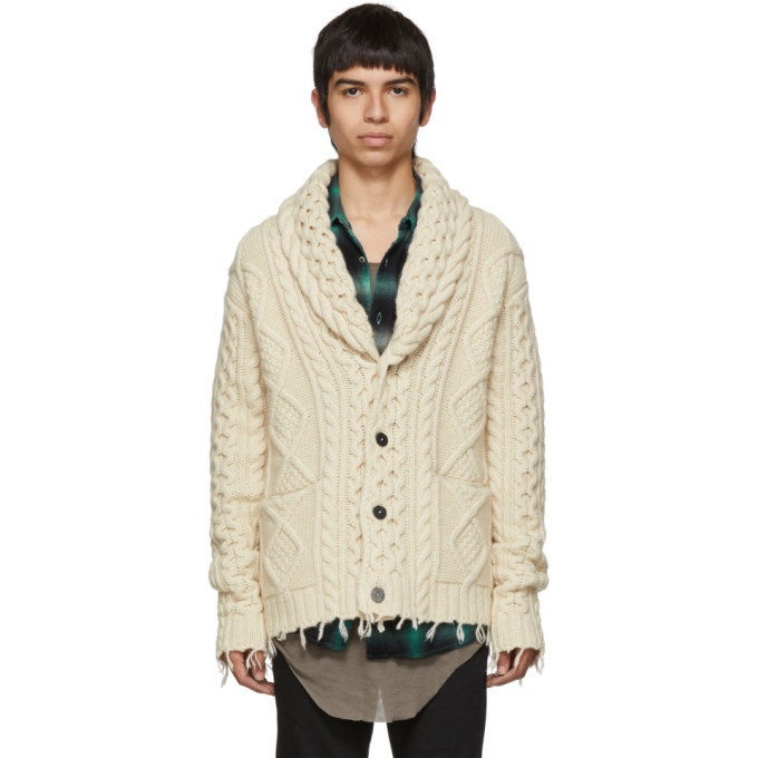 Photo: Alanui Off-White Fishermans Knitted Cardigan