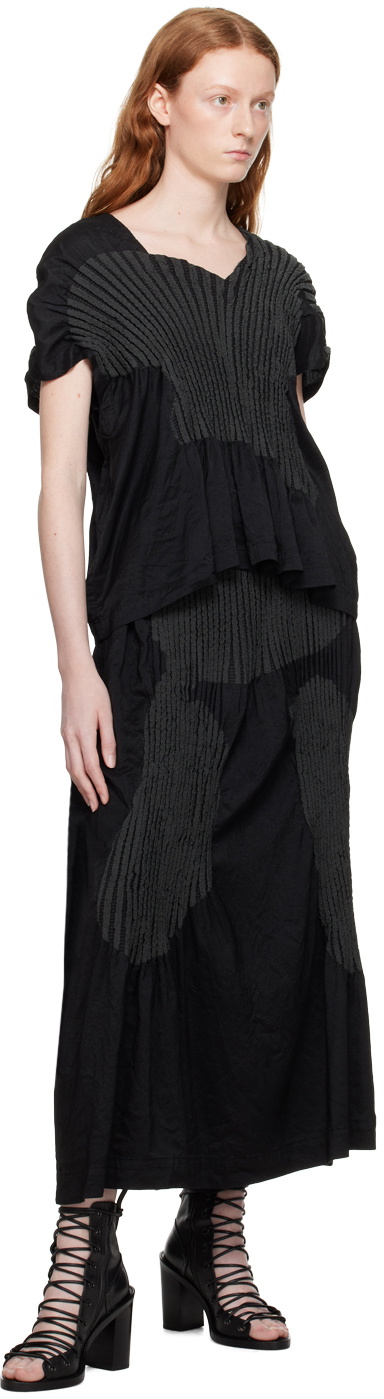 Issey Miyake Black Body Imprint Maxi Skirt Issey Miyake Men