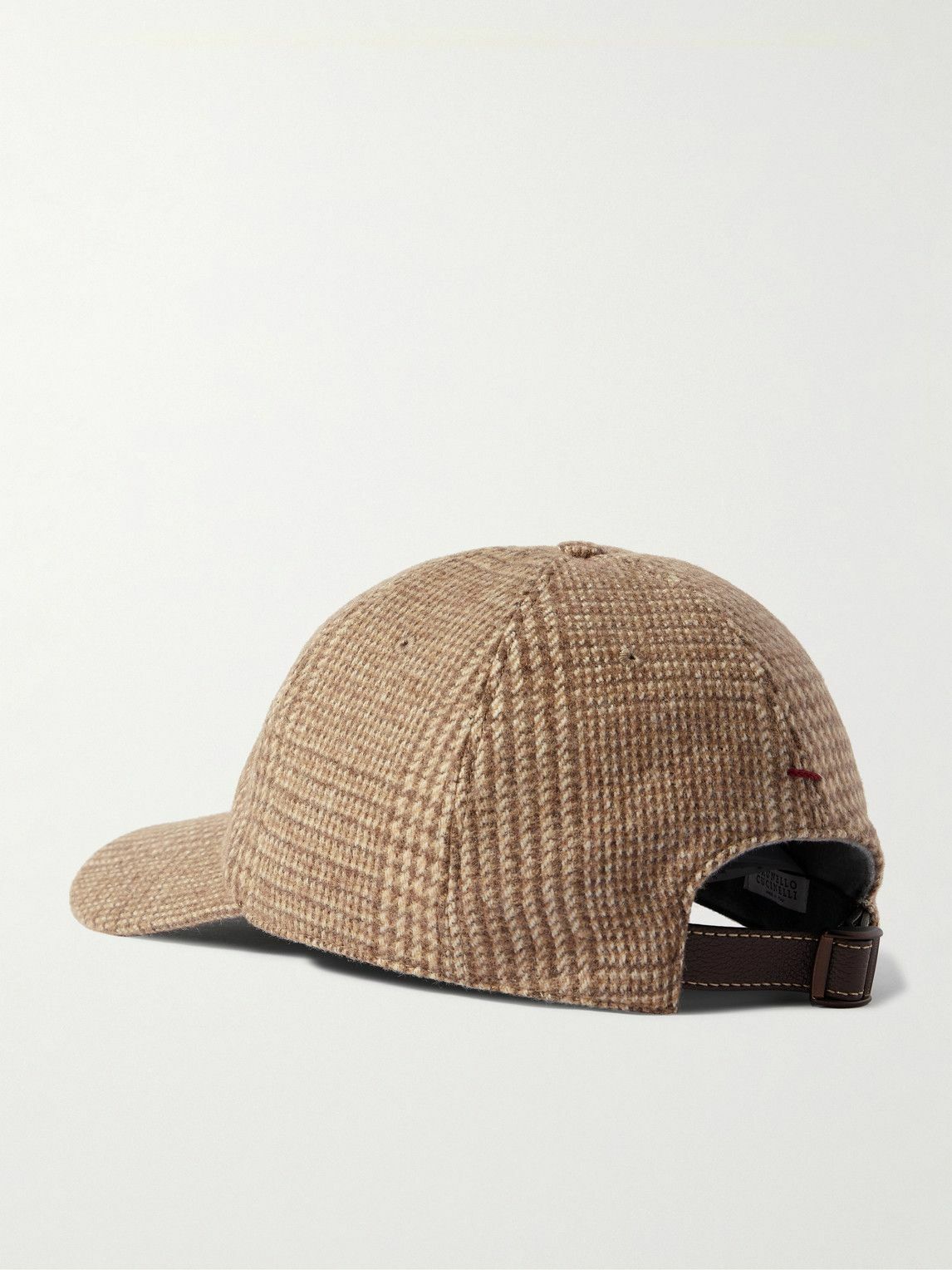Brunello Cucinelli - Checked Wool-Blend Cap - Brown