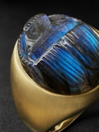 Jacquie Aiche - Brushed Gold Labradorite Signet Ring - Blue