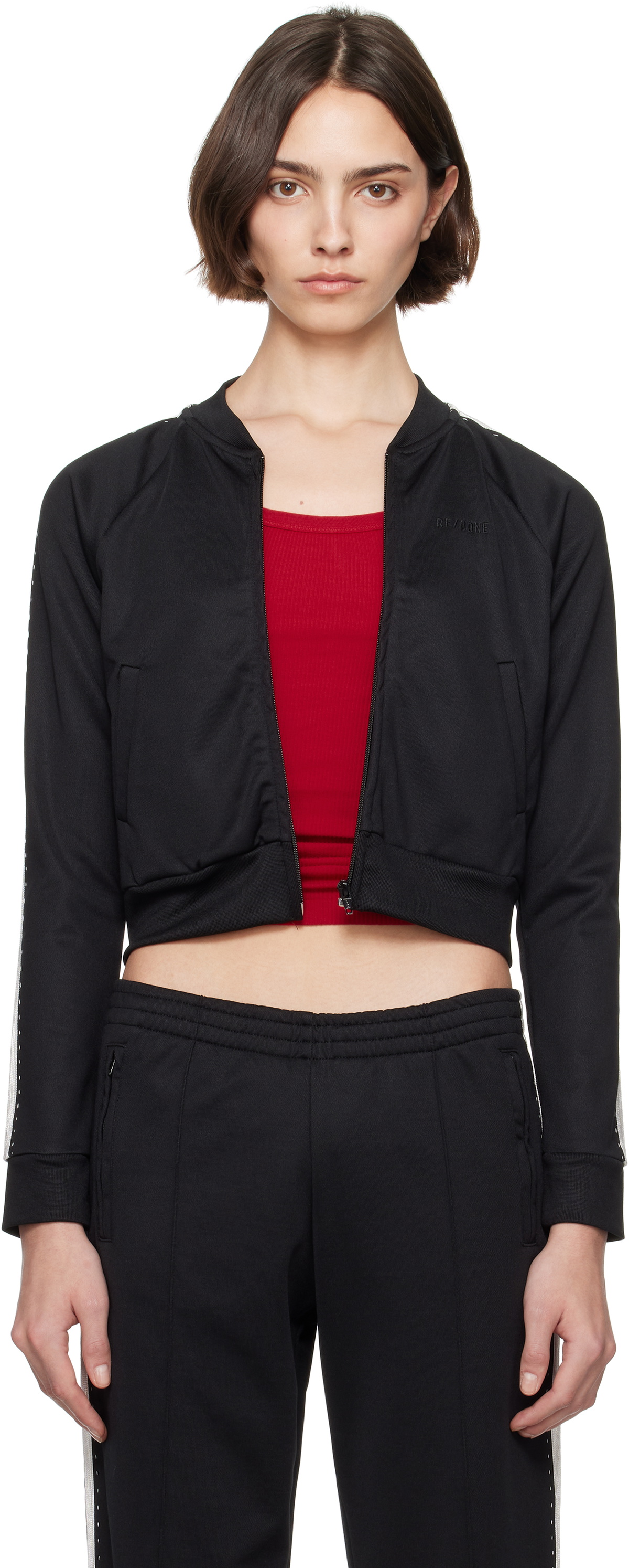 Re/Done Black Sunland Track Jacket