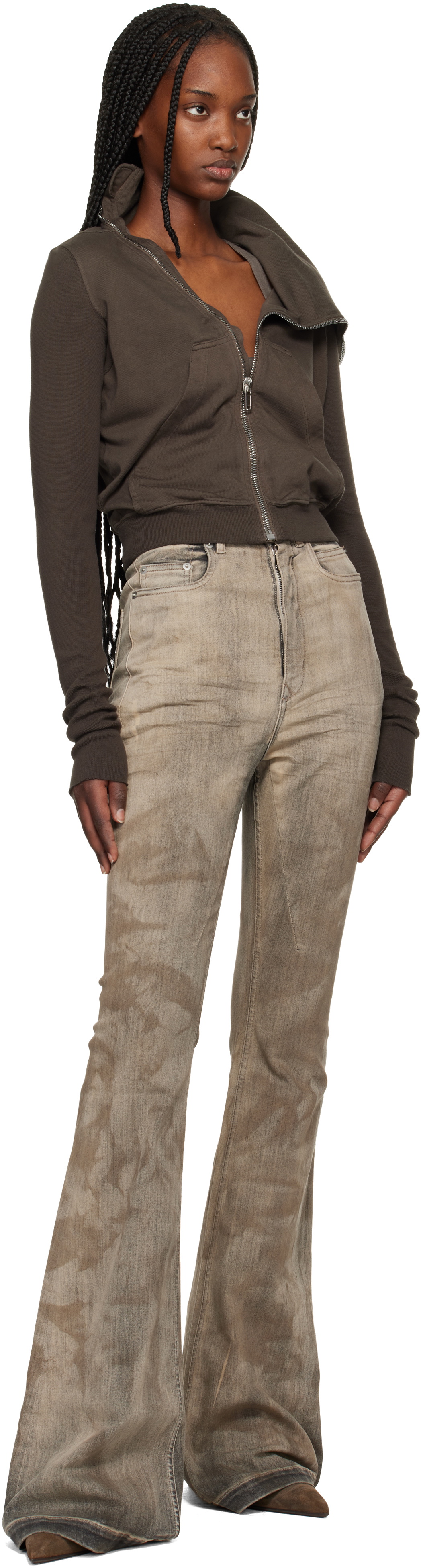 Rick Owens DRKSHDW Brown Temple Mountain Sweatshirt