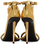TOM FORD Gold Padlock Heeled Sandals