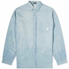 R13 Women's Boxy Button-Up Shirt in Vintage Blue Chambray