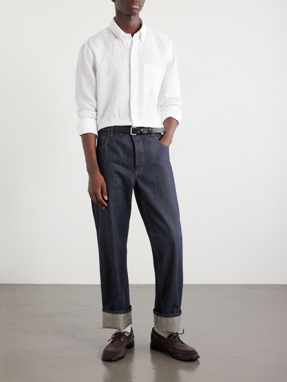 Thom Browne - Logo-Appliquéd 4-Bar Linen Shirt - White