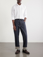 Thom Browne - Logo-Appliquéd 4-Bar Linen Shirt - White