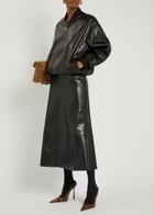 Nour Hammour Marley Leather Bomber Jacket Black