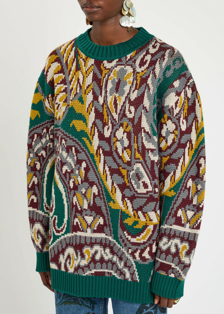 Etro Patterned Wool-blend Jumper Multi Print