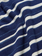 Peter Millar - Offshore Striped Wool, Silk and Linen-Blend Sweater - Blue