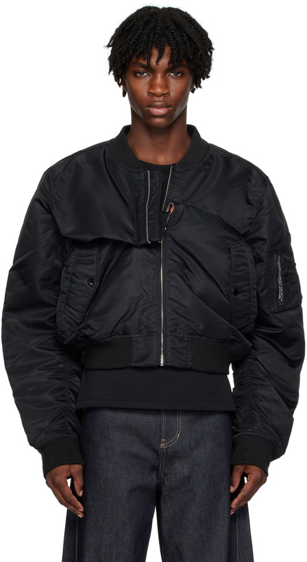 Photo: Marina Yee Black Customized Fold Bomber Jacket