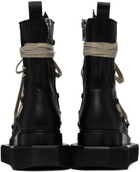Rick Owens Black Porterville Pentalaced Turbo Cyclops Boots