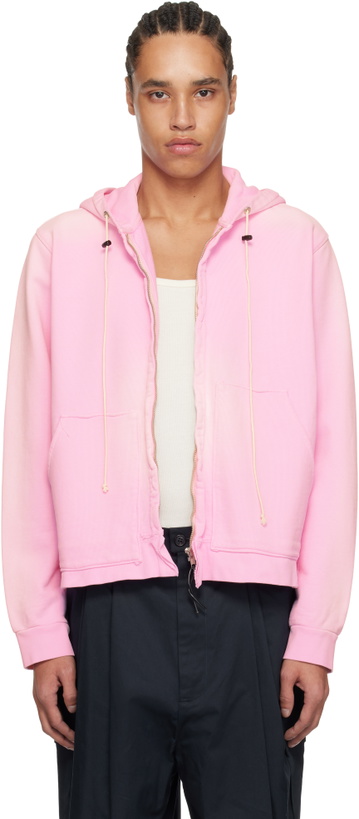 Photo: Camiel Fortgens Pink Fitted Zip Hoodie