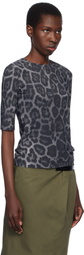 Stella McCartney Gray Leopard Print T-shirt