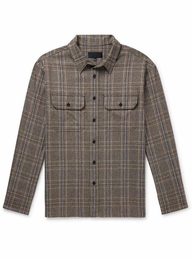 Photo: Nili Lotan - Evander Prince of Wales Checked Wool-Blend Overshirt - Brown