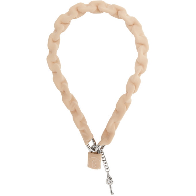 Photo: MM6 Maison Margiela Pink Covered Lycra Chain Necklace