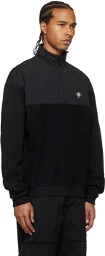 Marcelo Burlon County of Milan Black & Silver Satellite Cross Zip Sweater
