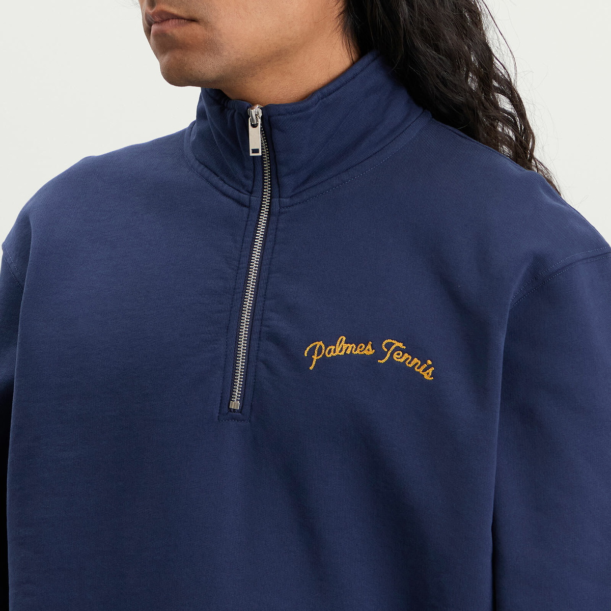 Palmes Men's Western Quarter-Zip Sweatshirt in Navy