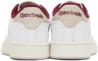 Reebok Classics White & Burgundy Club C 85 Sneakers