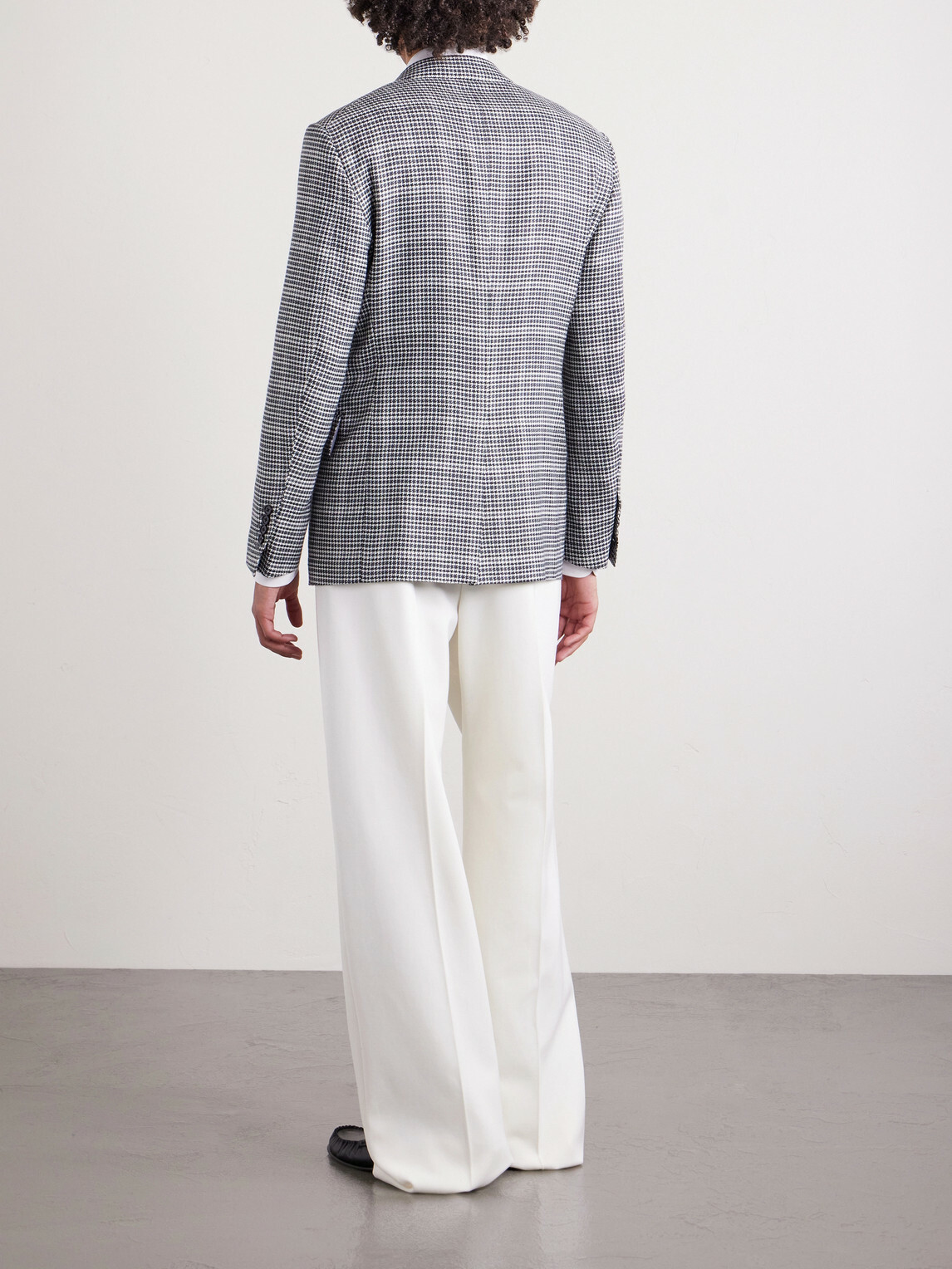 TOM FORD - Houndstooth Wool-Blend Blazer - Black